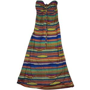 Veronicam. Maxi‎ Dress Medium Strapless Multicolor Bohemian Resort Festival